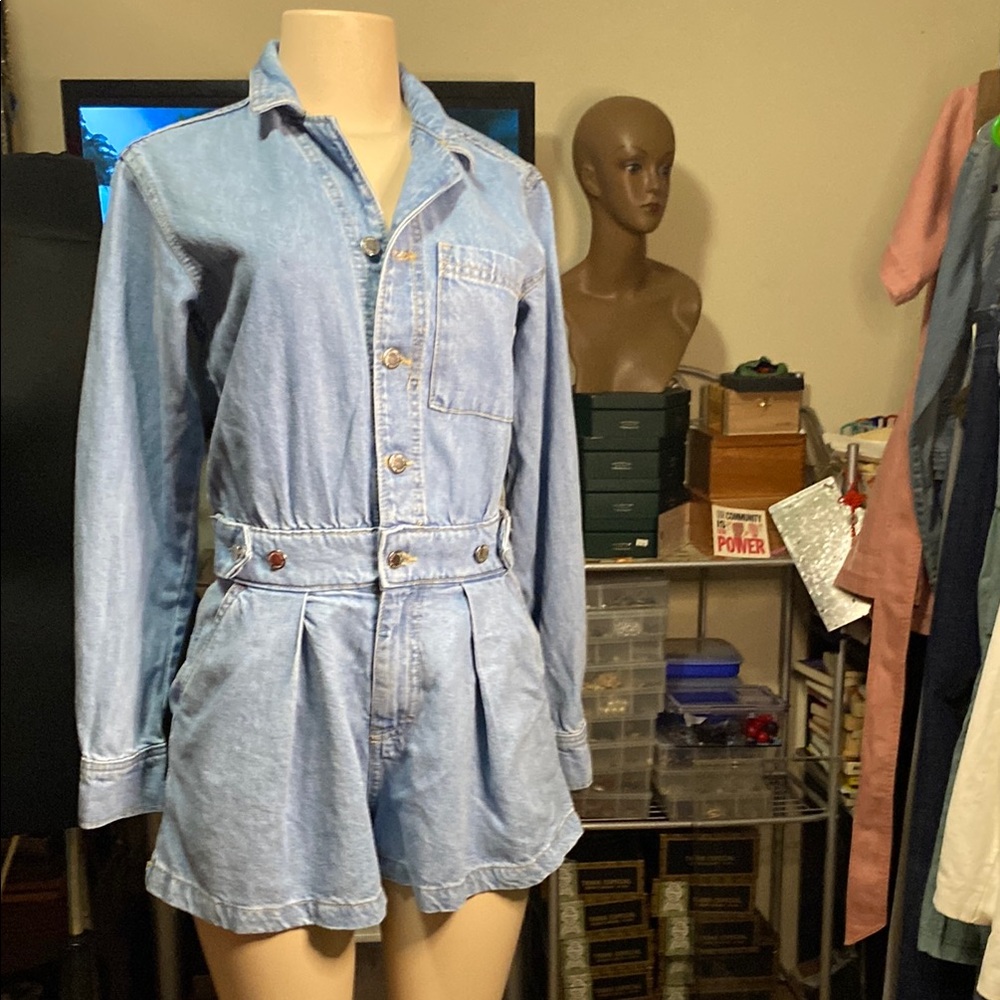 Long sleeve Blue Denim Mini Casual Style Romper by Universal Threads